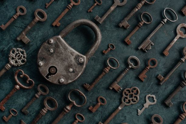 复古的各种按键图案与苍白的外观图片下载