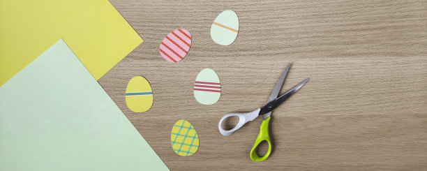 横幅为现场手工制作，学校，幼儿园。平的。复活节装饰。图片下载