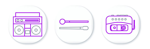 设置行音乐磁带播放器家庭音响与两个图片下载