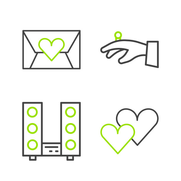 设置线心家庭音响与两个扬声器图片下载