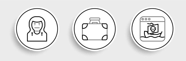 集线上网络盗版小偷面具和公文包图片下载