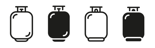 油箱图标集。易燃气体图标。气体矢量图标。图片下载