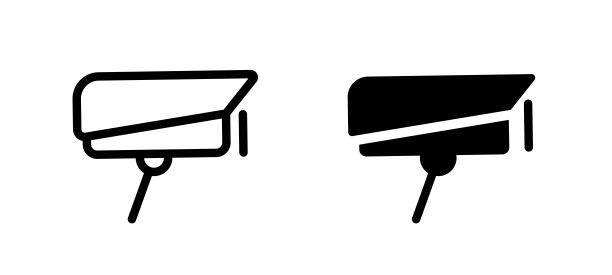 监控摄像头。安全摄像头图标。闭路电视摄像机图标。相机矢量图标。图片下载