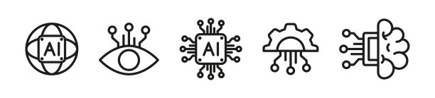 AI矢量图标。人工技术图标集。向量图片下载