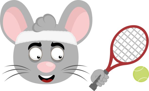 矢鼠头啮齿动物打网球球拍图片下载