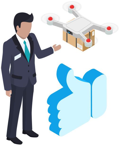 无人航空邮件商用飞行无人机为客户递送包裹。未来的技术图片下载