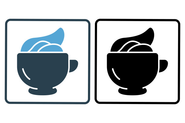 咖啡奶油图标插图。与咖啡元素相关的图标。实心图标样式。简单的矢量设计可编辑图片下载