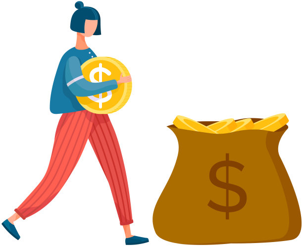 成功的女商人把金币带到保险柜。被动收入和主动收入。有钱的女孩图片下载