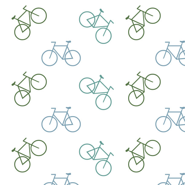 白色背景上的自行车图案。包装纸张的排版，用于各种用途图片下载