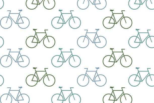 白色背景上的自行车图案。包装纸张的排版，用于各种用途图片下载