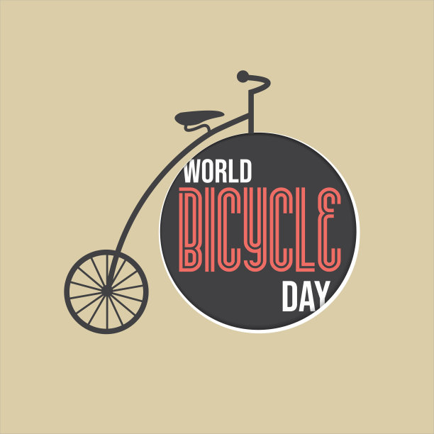 世界自行车日。复古海报。图片下载