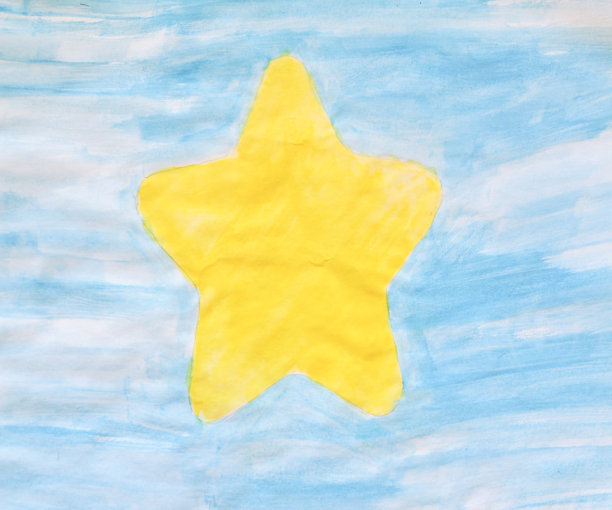 星星的水彩画图片下载