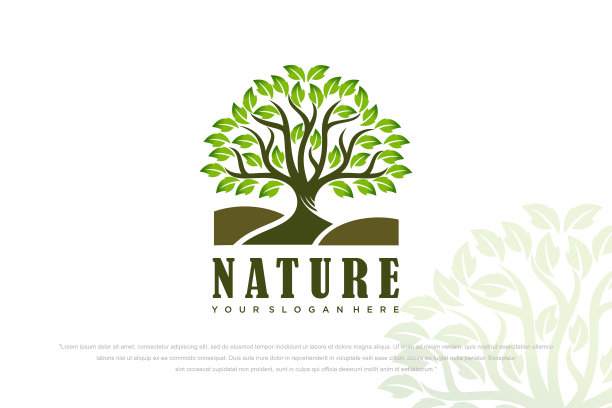 树向量图标。自然树木矢量插图标志设计。图片下载