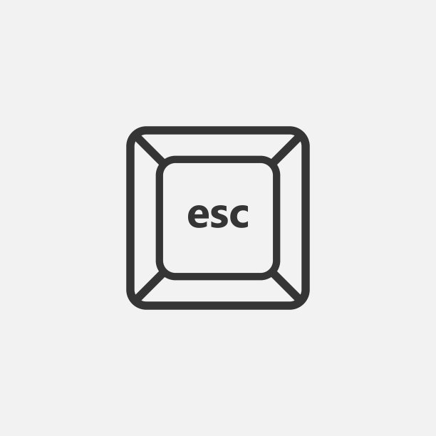 Esc键线条图标。键盘上的退出、返回功能符号。矢量图图片下载