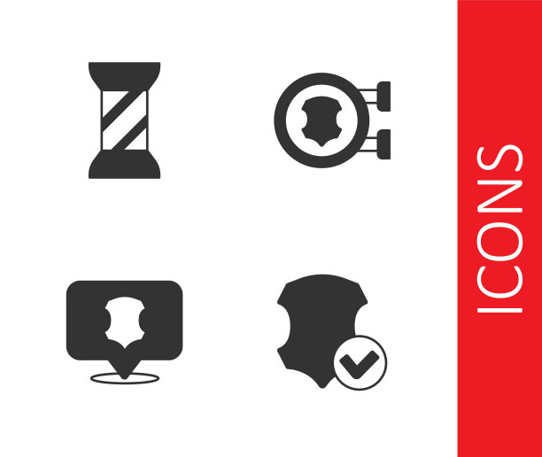 设置皮革，缝纫线在线轴，和图标。向量图片下载