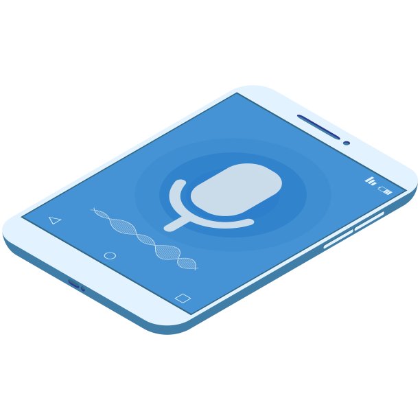 语音记录，声音识别电话麦克风等距矢量图片下载