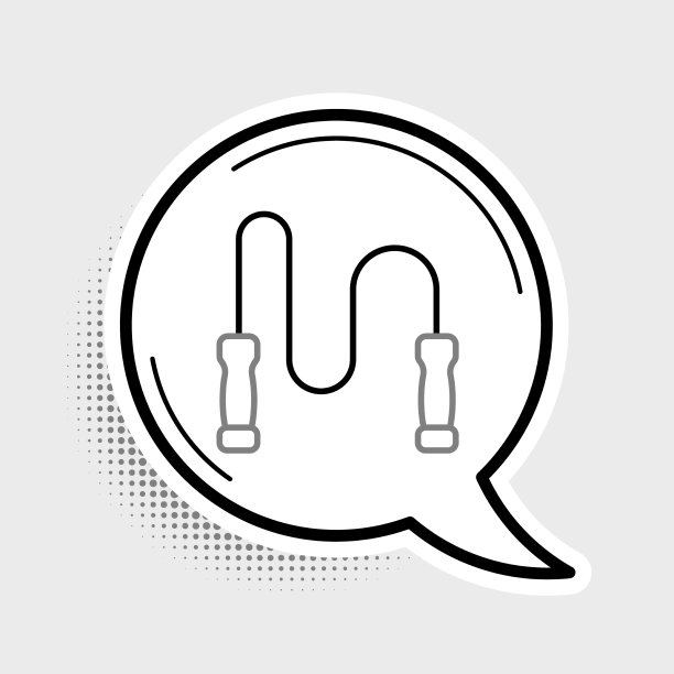 线跳绳图标孤立在灰色背景图片下载