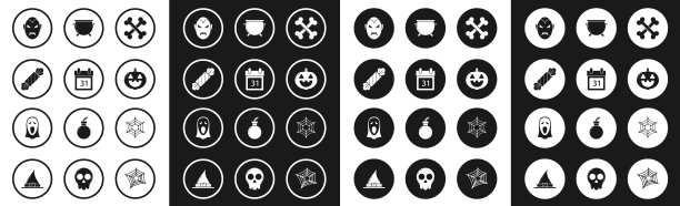 设置交叉骨日历与万圣节日期31图片下载