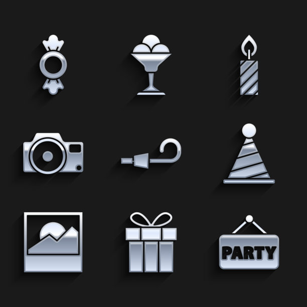 生日派对设喇叭礼盒招牌图片下载