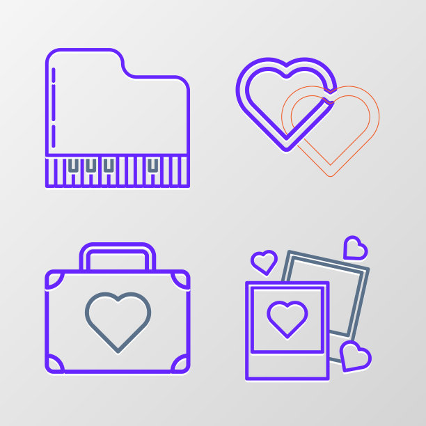 设置行两个空白相框和心形图片下载