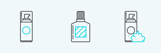 设置线剃须胶泡沫和须后水图标图片下载