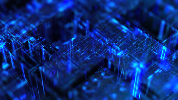 面板电路板与数字处理器的概念背景图片下载