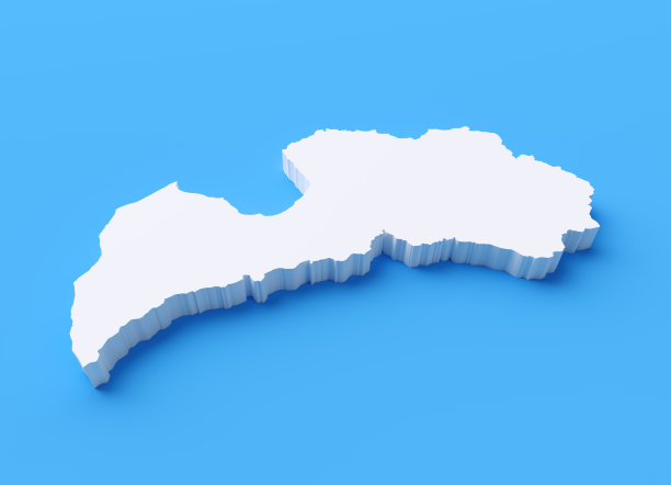 蓝色背景下的奥地利国际边界图片下载