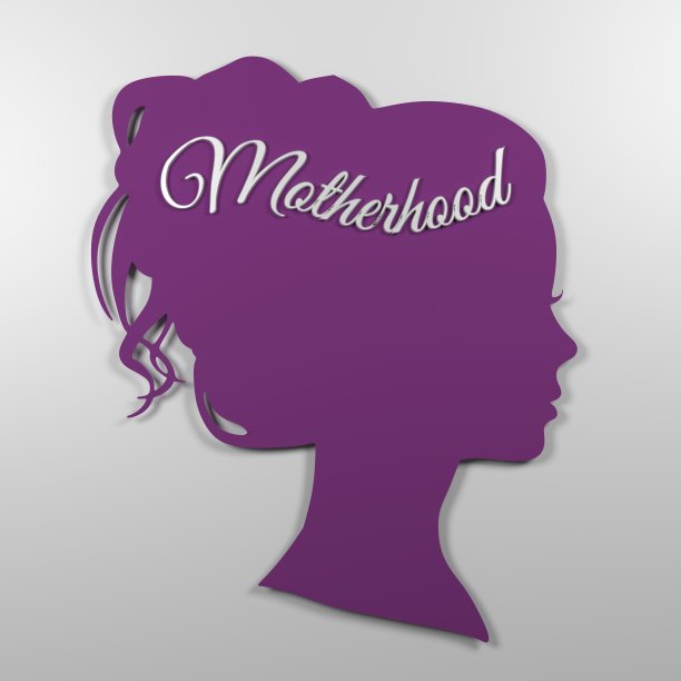 现代极简主义贺卡的一个女人剪影庆祝母亲节图片下载