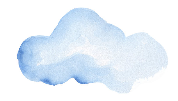 水彩云婴儿淋浴插图图片下载