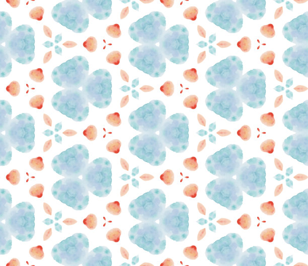 夏季水彩手绘彩色无缝图案。图片下载