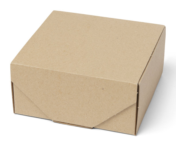 封闭的纸板箱和孤立的白色背景。图片下载