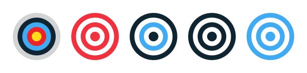 射箭目标图标设置。目标图标设置。靶心矢量图标。目标概念图标。矢量图形图片下载