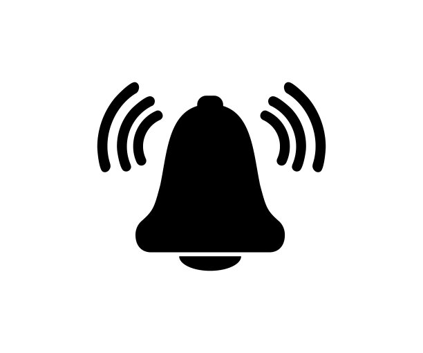 通知铃图标设计。响了警钟。闹钟和智能手机应用程序提醒。社会媒体元素矢量设计和插图。图片下载