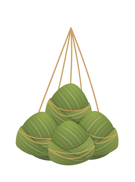 一束粽子矢量插图或图标为端午节，包糯米，中国传统食品图片下载