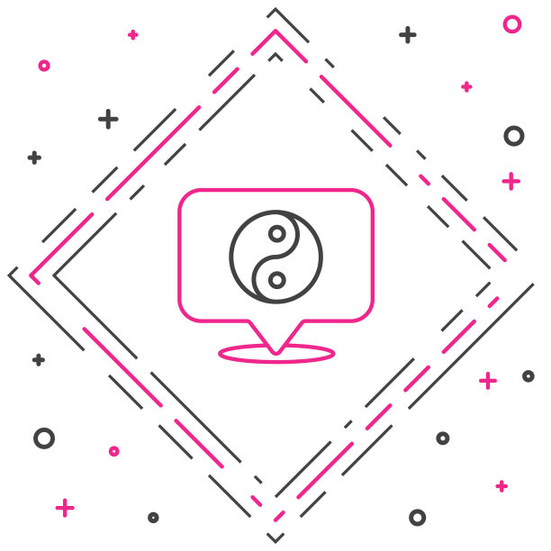 阴阳线象征和谐与平衡的图标图片下载