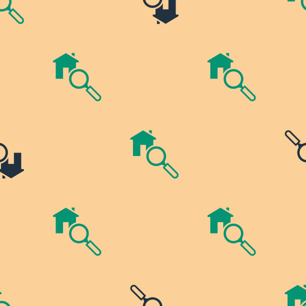 绿色和黑色搜索房子图标隔离图片下载