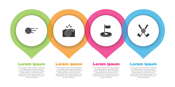 将高尔夫球置于水坑中，并挂上旗子图片下载