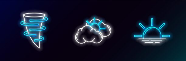 设定行日出，龙卷风和和云天气图片下载