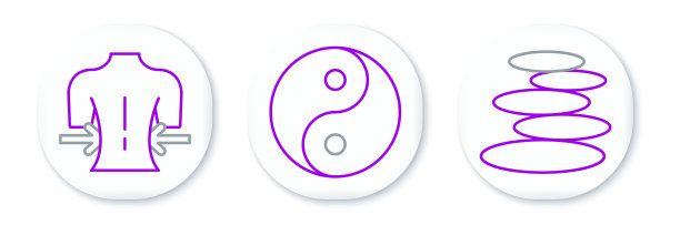 设置线堆叠热石按摩和阴阳图片下载