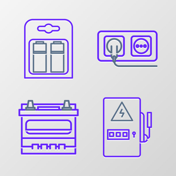 设置线电动面板汽车电池插座和图片下载