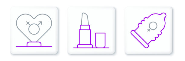 设置行安全套性别和口红图标图片下载