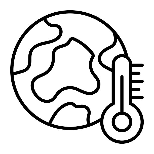 带有显示全球变暖概念图标的温度计的世界地球仪，世界地球日矢量宣传图片下载