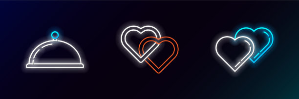 套行两颗相连的心，上面盖着托盘图片下载