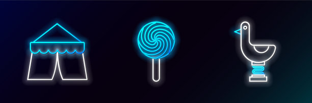 排队骑小孩鸭子马戏团帐篷和棒棒糖图片下载