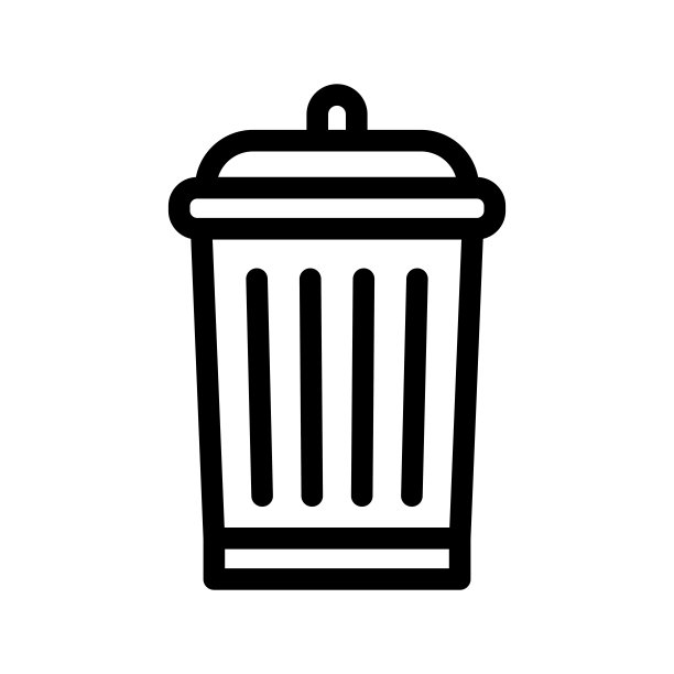 垃圾桶矢量粗线图标为个人和商业用途。图片下载