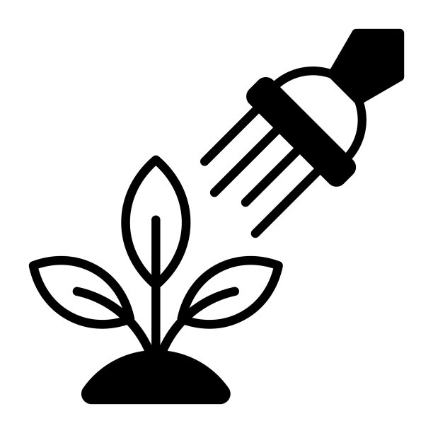浇水植物矢量设计，时尚风格，生态精品图标图片下载