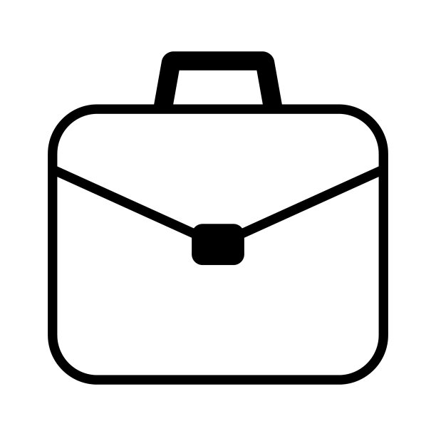 公文包图标，商务包线性图标图片下载