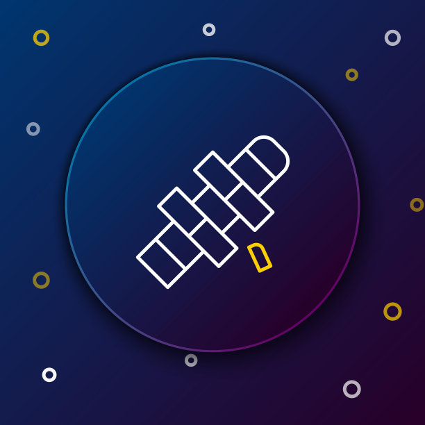 线跳房子图标隔离在蓝色背景上。儿童沥青涂装图纸。彩色轮廓概念。向量图片下载