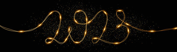 2023年新年快乐。用花环做成的蓝色数字。圣诞装饰。逼真的3d标志。图片下载