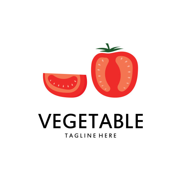 新鲜番茄标志模板矢量插图图片下载